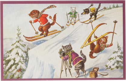 Nostalgische kerstkaarten - 9 stuks - Klassieke Vintage afbeeldingen - Winter - Sneeuw - Feestelijk - Jaarwisseling - Oude Brocante kerstkaarten