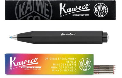 Kaweco - Balpen - Skyline Sport - Zwart - Met doosje Balpenvullingen MEDIUM ROOD