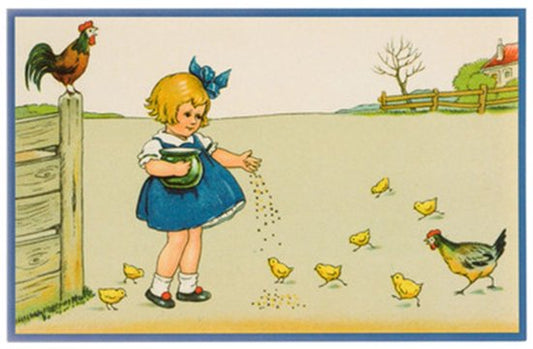 Nostalgische kaarten - 4 stuks - Klassieke Vintage afbeeldingen - nostalgische ansichtkaarten - prentbriefkaart - dieren - kinderen - Feestelijk - verjaardag -Oude Brocante briefkaarten