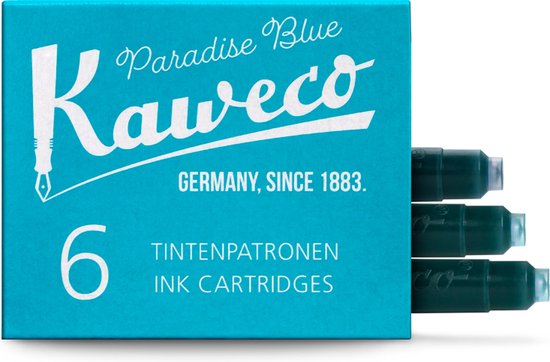Kaweco Vulpen vullingen Turkoise, Paradise Blue, 6 doosjes