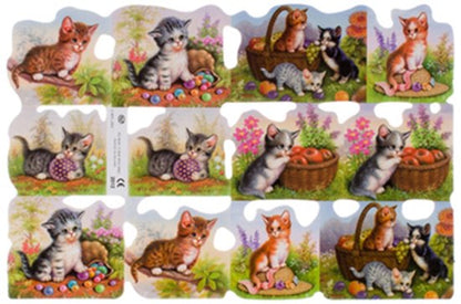 Poëzieplaatjes - 6 VELLEN - Bloemen - Vlinders - Vogels - Vissen - Poezen - Poëziealbum - hobby - creatief - bulletjournaal - vriendenboek - dagboek - decoupage - knutselen - scrapbook