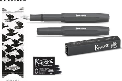 Kaweco Vulpen Sport Skyline GREY (MEDIUM) met doosje vullingen en boekenlegger