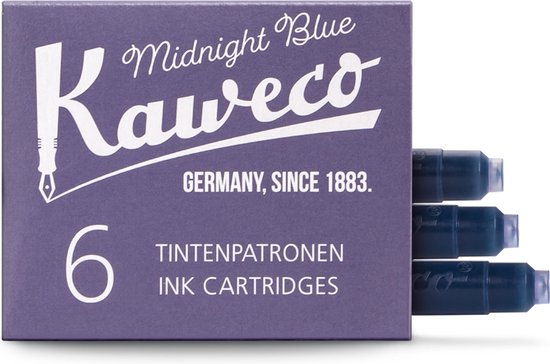 Kaweco - Vulpen vullingen - 4 doosjes - Midnight Blue, Blauw-Zwart