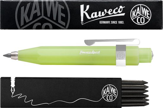 Kaweco - Vulpotlood 3,2 - Frosted Sport - Oktogonal Clip Chrome - Fine Lime - Met doosje vullingen