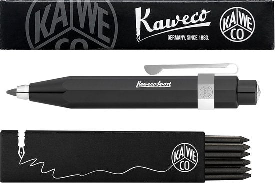 Kaweco - Vulpotlood 3,2 - Skyline Sport - Oktogonal Clip Chrome - Zwart - Met doosje vullingen