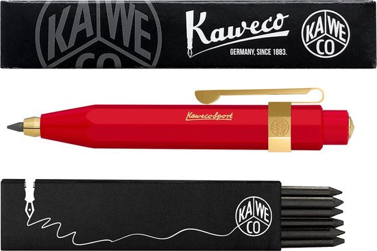 Kaweco - Vulpotlood 3,2 - Classic Sport - Oktogonal Clip Vergoldet - Rood - Met doosje vullingen
