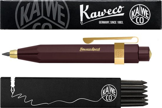 Kaweco - Vulpotlood 3,2 - Classic Sport - Oktogonal Clip Vergoldet - Aubergine - Met doosje vullingen