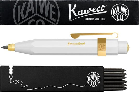 Kaweco - Vulpotlood 3,2 - Classic Sport - Oktogonal Clip Vergoldet - Wit - Met doosje vullingen