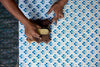 Paper Mirchi - Blokgedrukt Gelijnd Notitieboek (A5) - Trellis Indigo
