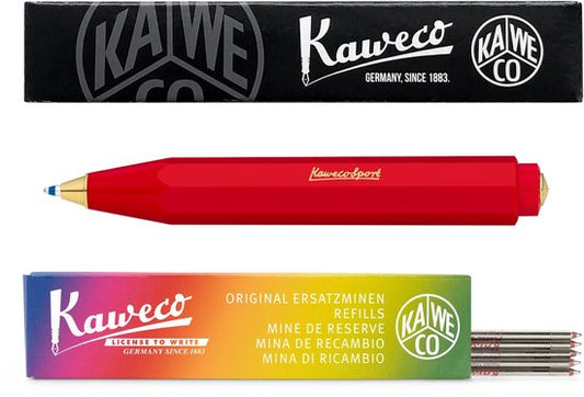 Kaweco - Balpen - Classic Sport - Rood - Met doosje Balpenvullingen MEDIUM ROOD