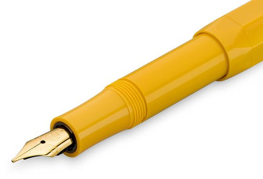 Kaweco - Collection - Vulpen - Fine - Honey - Zwart blikje - Oktogonal Clip Vergoldet - met doosje inktpatronen Royal Blue