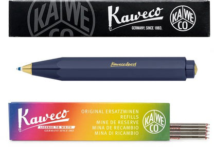 Kaweco - Balpen - Classic Sport - Blauw - Met doosje Balpenvullingen MEDIUM ROOD