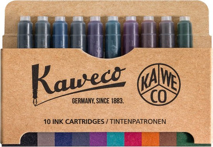Kaweco - Vulpen Perkeo INFRARED - MEDIUM - Clip Silver - doosje Gekleurde Vulpenvullingen - doosje zwarte Vulpeninkt