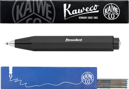 Kaweco - Balpen - Skyline Sport - Grey (Grijs) - Met doosje Balpenvullingen MEDIUM Blauw