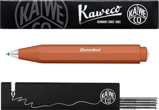 Kaweco - Balpen - Skyline Sport - Fox (Roodbruin) - Met doosje Balpenvullingen MEDIUM Zwart