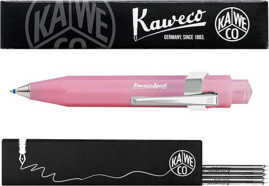 Kaweco - Balpen - Clip chrome - Frost - Blush Pitaya - Doosje Zwarte balpen vullingen