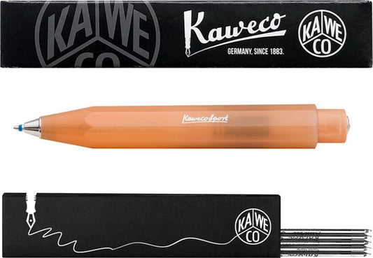 Kaweco - Balpen - Frosted Sport - Soft Mandarin - Met doosje Balpenvullingen MEDIUM Zwart