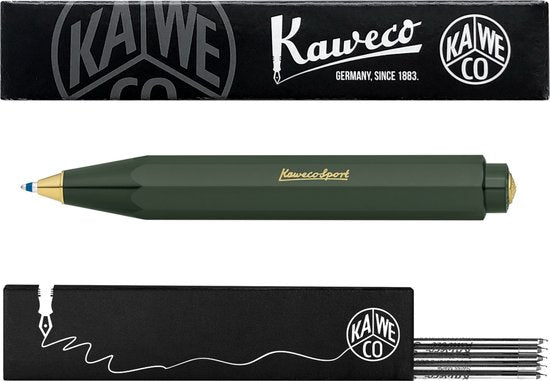 Kaweco - Balpen - Classic Sport - Groen - Met doosje Balpenvullingen MEDIUM Zwart