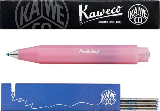 Kaweco - Balpen - Frosted Sport - Blush Pitaya - Met doosje Balpenvullingen MEDIUM Blauw