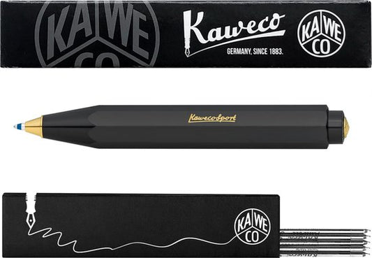 Kaweco - Balpen - Classic Sport - Zwart - Met doosje Balpenvullingen MEDIUM Zwart