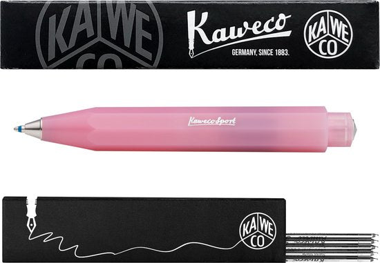 Kaweco - Balpen - Frosted Sport - Blush Pitaya - Met doosje Balpenvullingen MEDIUM Zwart