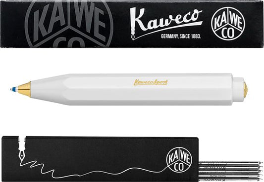 Kaweco - Balpen - Classic Sport - Wit - Met doosje Balpenvullingen MEDIUM Zwart