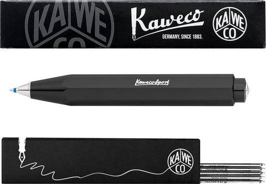 Kaweco - Balpen - Skyline Sport - Zwart - Met doosje Balpenvullingen MEDIUM Zwart