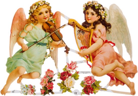 Poëzieplaatjes - Serie L - 6 vellen - plaatjes - hobby - creatief - decoupage - knutselen - scrapboek met katten - vlinders - boerderijdieren - uilen - bloemen - engelen