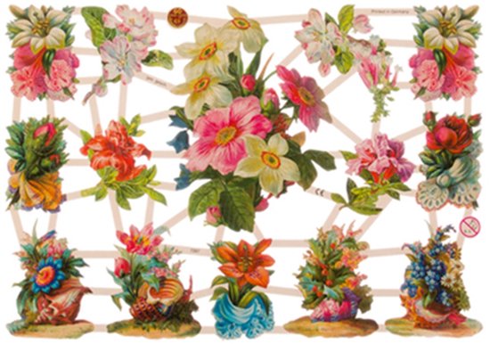 Poëzieplaatjes - 6 vellen - Bloemenmeisjes - Vissen - Vogels - Poezen - Vlinders - Bloemen - Poëziealbum - hobby - creatief - bulletjournaal - vriendenboek - dagboek - decoupage - knutselen - scrapbook