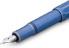 Kaweco Cadeauset - 1 Vulpen - Nostalgic Octagonal Clip CHROME - ALUMINIUM SPORT - Sport Aluminium "Stone Washed" Blue - Fine - Vintage blikje - Extra Doosje Vullingen