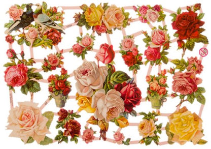 Poëzieplaatjes - 6 vellen - plaatjes - hobby - creatief - decoupage - knutselen - scrapboek - met BLOEMEN