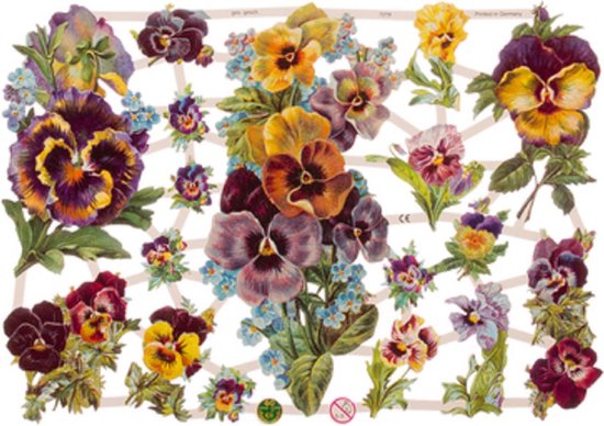 Poëzieplaatjes - 6 vellen - plaatjes - hobby - creatief - decoupage - knutselen - scrapboek met Bloemen