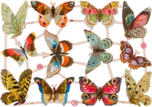 Poëzieplaatjes - 6 vellen - plaatjes - hobby - creatief - decoupage - knutselen - scrapboek met katten - vlinders - bloemen - vogels - honden - engelen