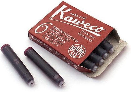 Kaweco Vulpen vullingen Rood, Ruby Red, 6 doosjes