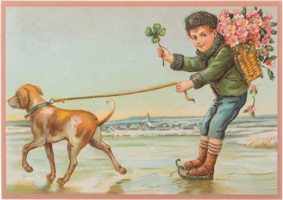 Nostalgische kerstkaarten - 9 stuks - Klassieke Vintage afbeeldingen - Winter - Sneeuw - Feestelijk - Jaarwisseling - Oude Brocante kerstkaarten