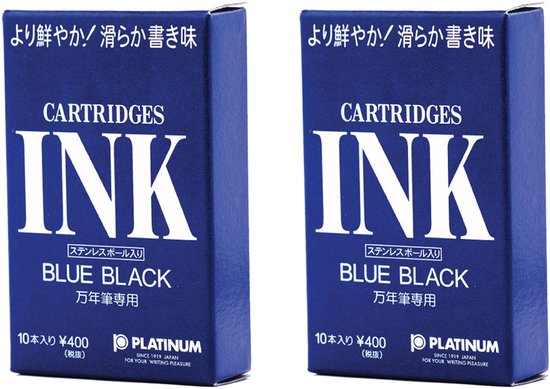 Platinum - Vulpeninkt - 2 doosjes patronen - Blauw - 2x 10