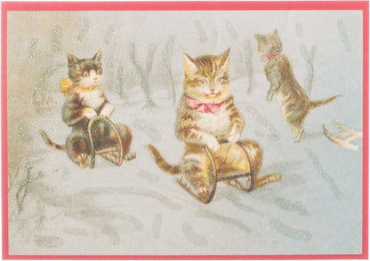 Nostalgische kerstkaarten - 9 stuks - Klassieke Vintage afbeeldingen - Winter - Sneeuw - Feestelijk - Jaarwisseling - Oude Brocante kerstkaarten