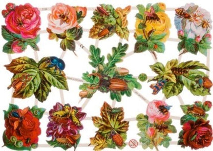 Poëzieplaatjes - 6 vellen - Vlinders, Bloemen en Vogels. - 2 - Leuk voor o.a. Poëziealbum, bulletjournal, scrapbooking en het maken van kaarten