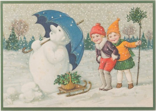 Nostalgische kerstkaarten - 16 stuks - Klassieke Vintage afbeeldingen - Winter - Sneeuw - Feestelijk - Jaarwisseling - Oude Brocante kerstkaarten