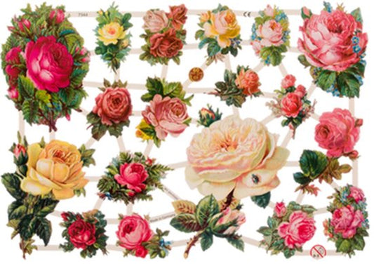 Poëzieplaatjes - 6 VELLEN - Bloemen - Vlinders - Vogels - Vissen - Poezen - Poëziealbum - hobby - creatief - bulletjournaal - vriendenboek - dagboek - decoupage - knutselen - scrapbook