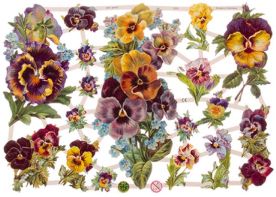 Poëzieplaatjes - 6 vellen - plaatjes - hobby - creatief - decoupage - knutselen - scrapboek - met BLOEMEN