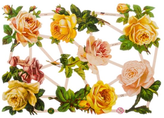 Poëzieplaatjes - 6 vellen - plaatjes - hobby - creatief - decoupage - knutselen - scrapboek - met HONDEN - BLOEMEN - POEZEN