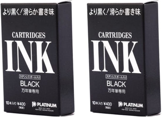 Platinum - Vulpeninkt - 2 doosjes patronen - Zwart - 2x10