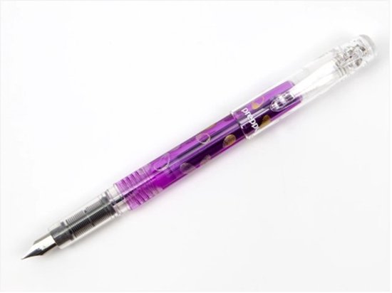 Platinum Preppy Modern Maki-e 2nd Edition Fountain Pen - Fine - Nasu Eggplant – aubergine goud zilver - Limited Edition - Met vullingen