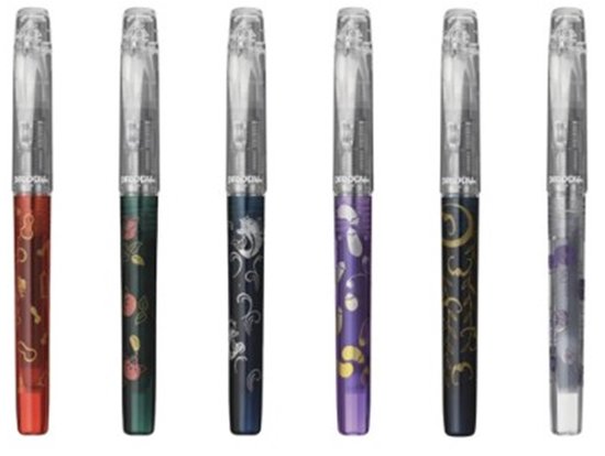 Platinum Preppy Modern Maki-e 2nd Edition Fountain Pen - Fine - Yanagi Ni Koumori Bats and Willow – zwart goud - Limited Edition - Met vullingen