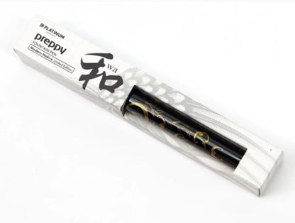Platinum Preppy Modern Maki-e 2nd Edition Fountain Pen - Fine - Yanagi Ni Koumori Bats and Willow – zwart goud - Limited Edition - Met vullingen