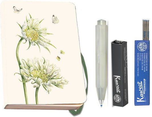 Kaweco - Bekking & Blitz - Schrijfwarenset - NOTEBOOK KLEIN 9,5X15 harde kaft groen - Balpen Light Green - Balpenvullingen blauw
