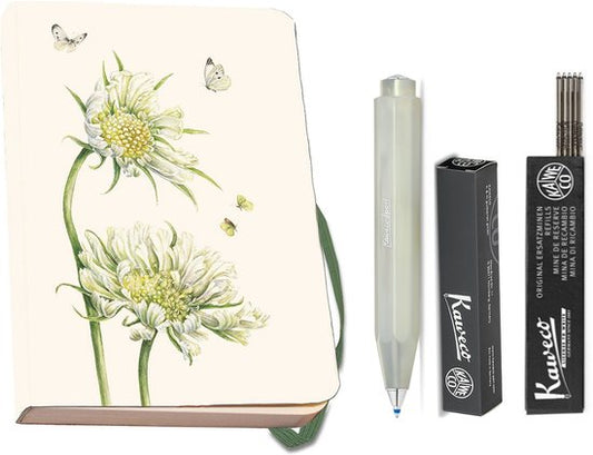 Kaweco - Bekking & Blitz - Schrijfwarenset - NOTEBOOK KLEIN 9,5X15 harde kaft groen - Balpen Light Green - Balpenvullingen zwart