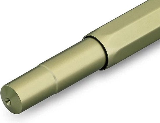 Kaweco Cadeauset - Kaweco Collection AL Sport Olivine - Vulpen - Nostalgic Octagonal Clip Vergoldet - Fine - Vintage blikje - Extra Doosje Vullingen