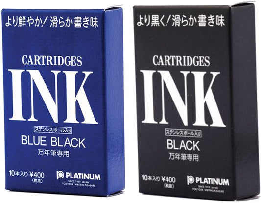 Platinum - Vulpeninkt - 2 doosjes patronen - Blauw 10 patronen - Zwart 10 patronen